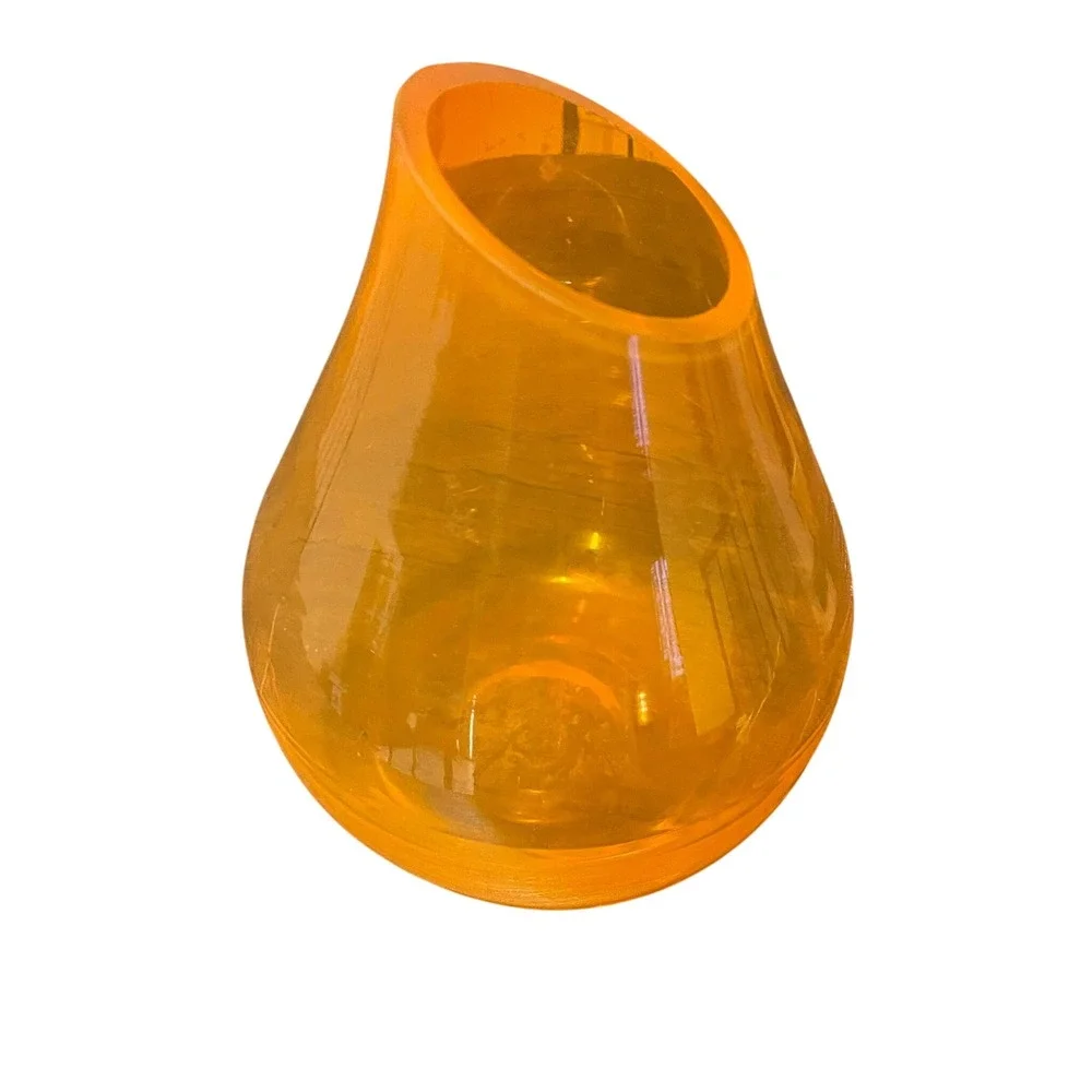 Orange Glass Vase Teardrop Shape Modern Art‎ Decor Accent Tabletop